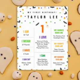 Spooky Halloween Confetti erstes Geburtstagsposter Poster