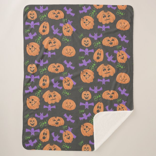 Spooky Halloween-Decke Sherpadecke (Vorderseite)
