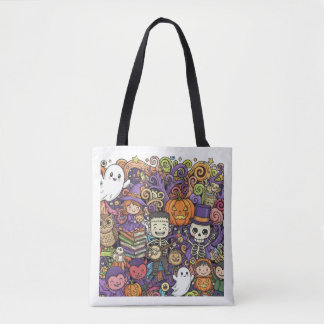 Spooky Halloween Doodle Tote Bag