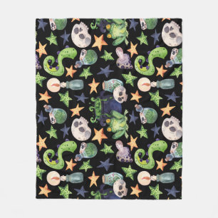 Spooky Halloween: Dunkles, von Hand Gezeichnet Mus Fleecedecke