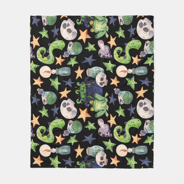 Spooky Halloween: Dunkles, von Hand Gezeichnet Mus Fleecedecke (Vorderseite)