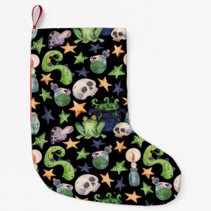 Spooky Halloween: Dunkles, von Hand Gezeichnet Mus Kleiner Weihnachtsstrumpf