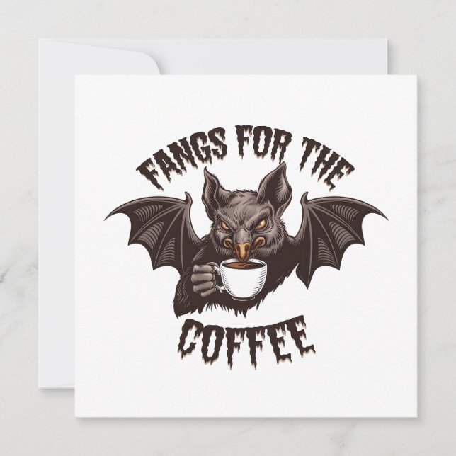 Spooky Halloween-Fangs für das Coffein Einladung (Vorderseite)