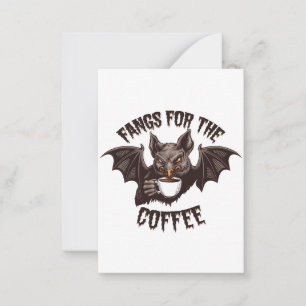 Spooky Halloween-Fangs für das Coffein Mitteilungskarte