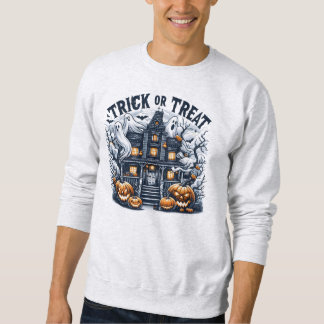 Spooky Halloween-Feier in einem Spuk Haus Sweatshirt