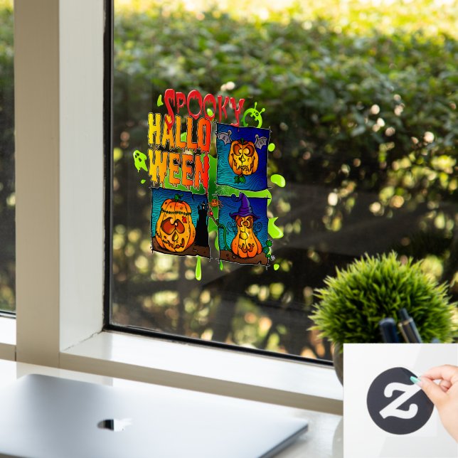 Spooky Halloween Fensteraufkleber (Büro)