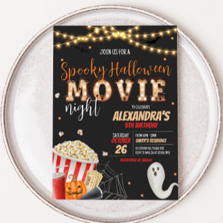 Spooky Halloween Filmabend Geburtstagsparty Einladung