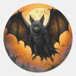 Spooky Halloween-Fledermaus Runder Aufkleber