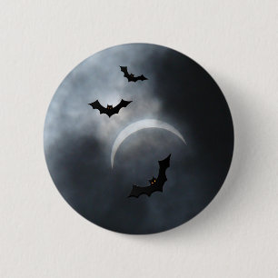 Spooky Halloween-Fledermäuse in Eclipse Button