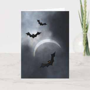 Spooky Halloween-Fledermäuse in Eclipse Karte