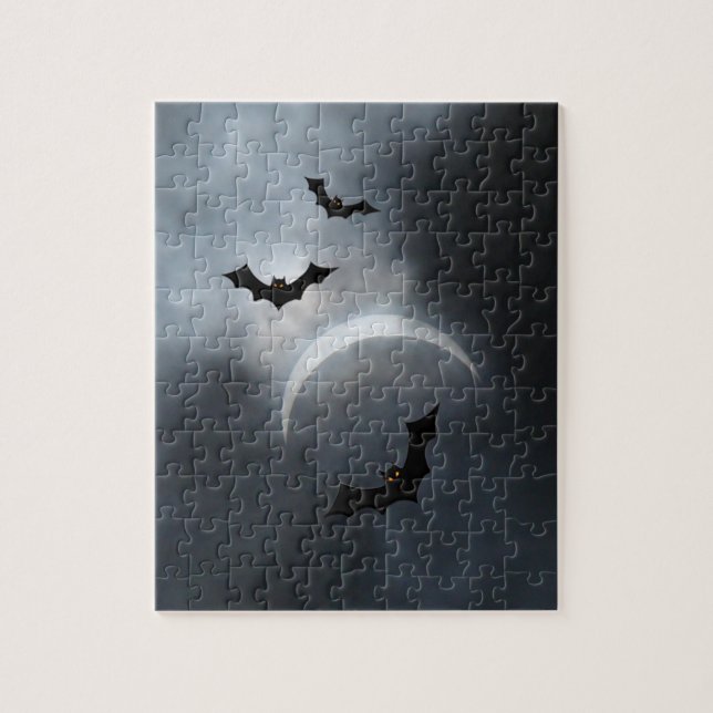 Spooky Halloween-Fledermäuse in Eclipse Puzzle (Vertikal)
