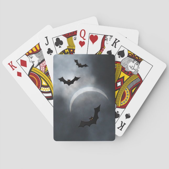 Spooky Halloween-Fledermäuse in Eclipse Spielkarten (Rückseite)