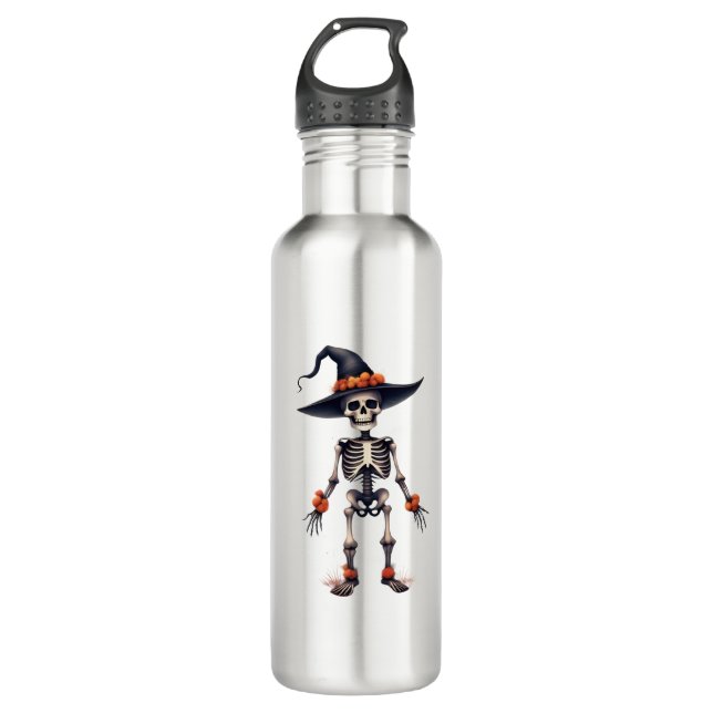 Spooky Halloween - Funny Skeleton Edelstahlflasche (Vorderseite)