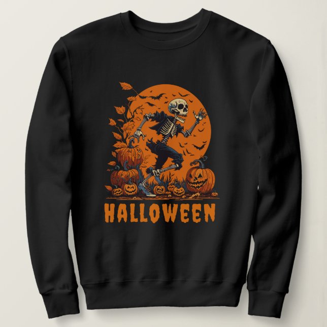 Spooky Halloween Funny Skeleton Sweatshirt (Design vorne)