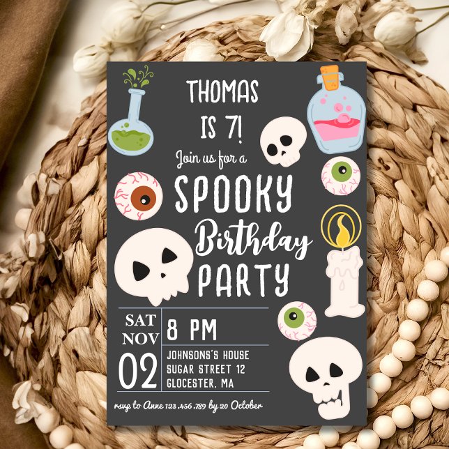 Spooky halloween Geburtstagsfeier Einladung (Von Creator hochgeladen)