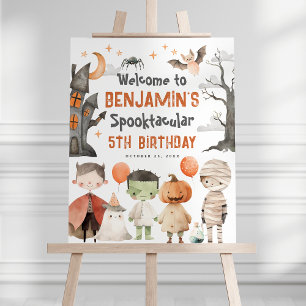 Spooky Halloween Geburtstagsparty Begrüßungszeiche Poster