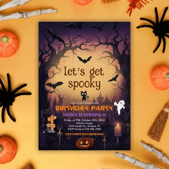 Spooky Halloween Geburtstagsparty Einladung (Spooky Halloween Birthday Party Invitation)