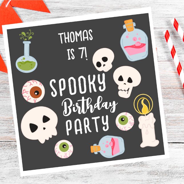 Spooky halloween Geburtstagsparty Serviette (Von Creator hochgeladen)