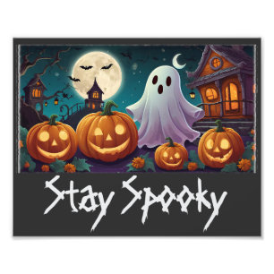 Spooky, Halloween-Geister und Pumpkins bleibe Fotodruck