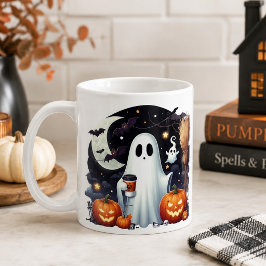 Spooky Halloween-Geisterkürbis Kaffeetasse