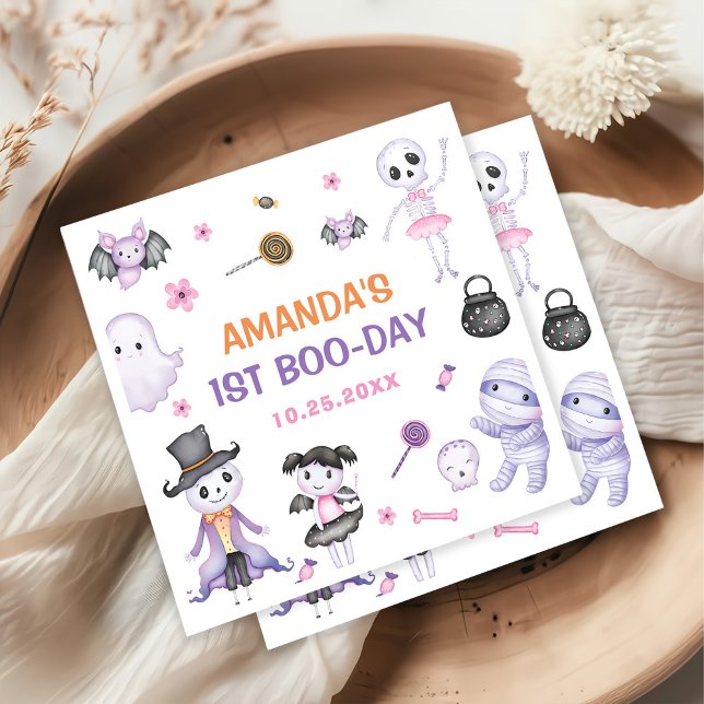 Spooky Halloween Ghost 1. Geburtstag Party Serviette (Von Creator hochgeladen)