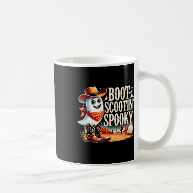Spooky Halloween Ghost Cowboy Ghost Western Kaffeetasse (Rechts)