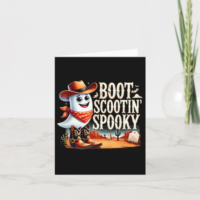 Spooky Halloween Ghost Cowboy Ghost Western Karte (Vorderseite)