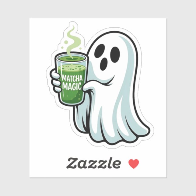 Spooky Halloween Ghost Drink Matcha Drink Aufkleber (Blatt)