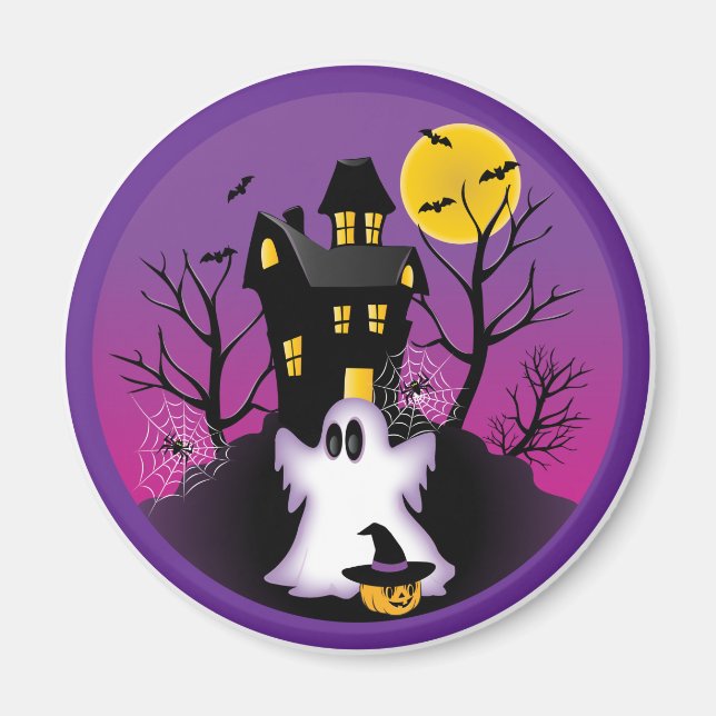Spooky Halloween Ghost Magnet (Vorne)