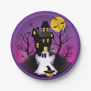 Spooky Halloween Ghost Pappteller