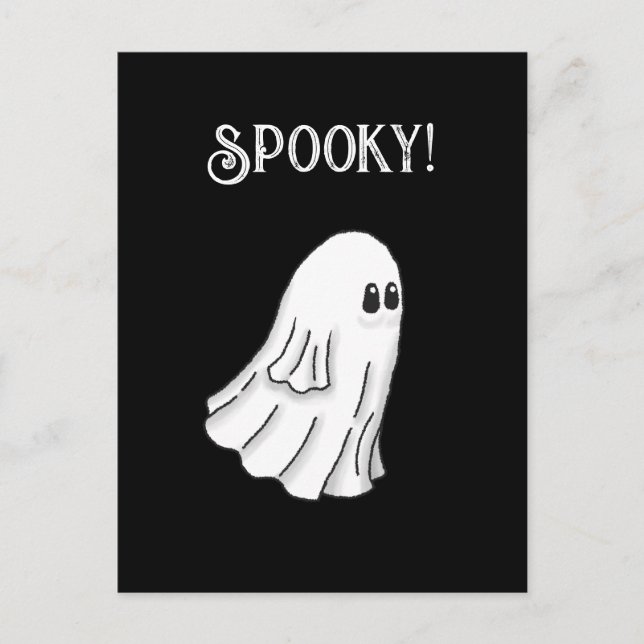 Spooky Halloween Ghost Postkarte (Vorderseite)