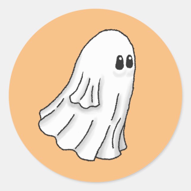 Spooky Halloween Ghost Runder Aufkleber (Vorderseite)