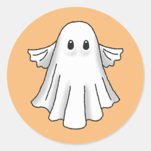 Spooky Halloween Ghost Runder Aufkleber