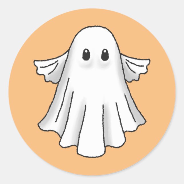 Spooky Halloween Ghost Runder Aufkleber (Vorderseite)