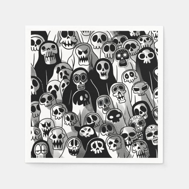 Spooky Halloween Ghost Serviette (Vorderseite)