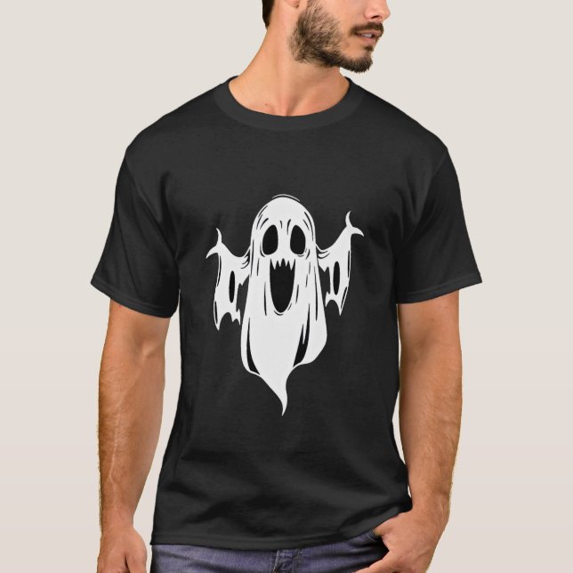 Spooky Halloween Ghost T - Shirt - Niedlich & Beän (Vorderseite)