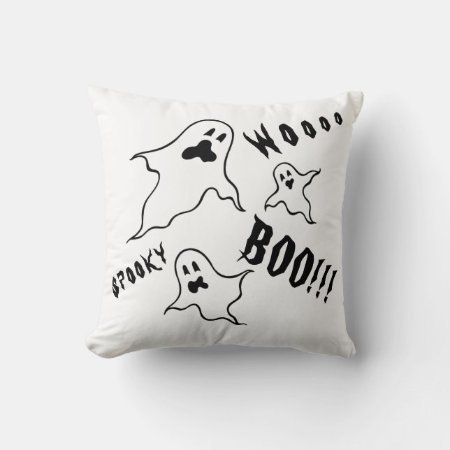 Spooky Halloween Ghosts Throw Cushion Kissen (Vorderseite)