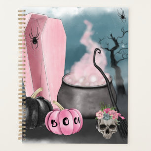 Spooky Halloween Grave Yard und Spider Webs Planer