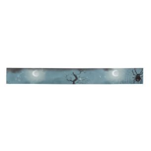 Spooky Halloween Grave Yard und Spider Webs Wrapp Satinband