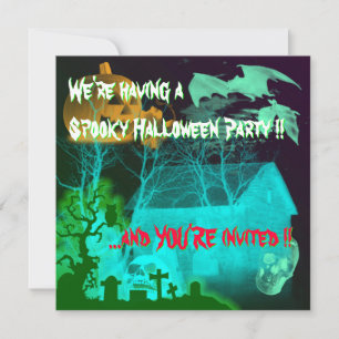 Spooky Halloween Graveyard-Party Einladung