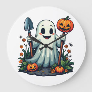 Spooky Halloween Herbstgartengürtel Pumpkin Große Wanduhr