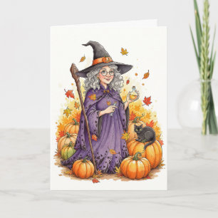 Spooky Halloween Hexe Karte