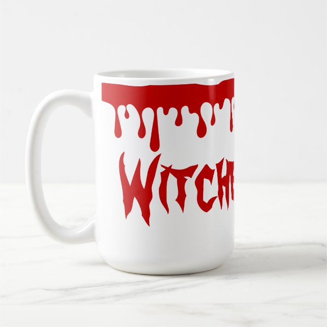 Spooky Halloween Hexen Brew Dripping Red Blood Kaffeetasse (Links)