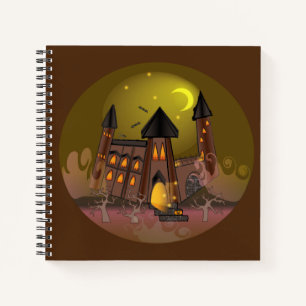 Spooky Halloween Hexenhaus und Vampirschloss Notizbuch