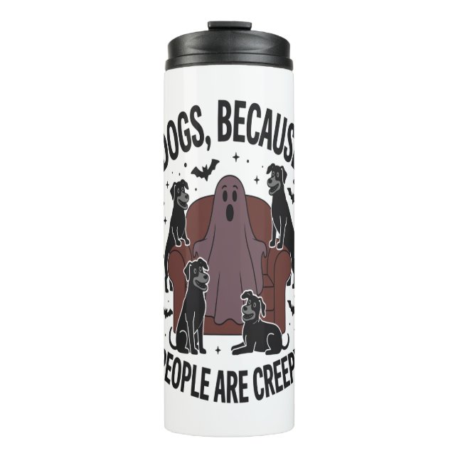 Spooky Halloween Hund Spooky Ghost 2 Thermosbecher (Vorderseite)