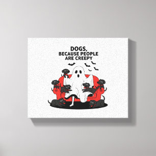 Spooky Halloween Hund Spooky Ghost Leinwanddruck