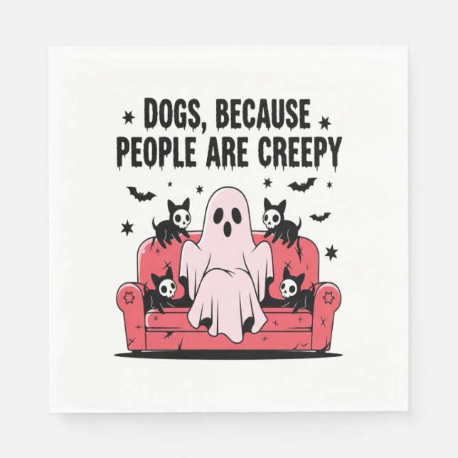Spooky Halloween Hund Spooky Ghost Png 2 Serviette (Vorderseite)