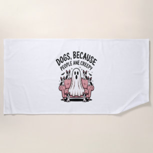 Spooky Halloween Hund Spooky Ghost Strandtuch