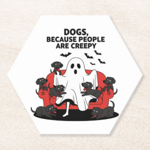 Spooky Halloween Hund Spooky Ghost Untersetzer