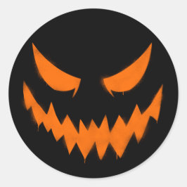 Spooky Halloween Jack-O'-Laterne-Sticker Runder Aufkleber